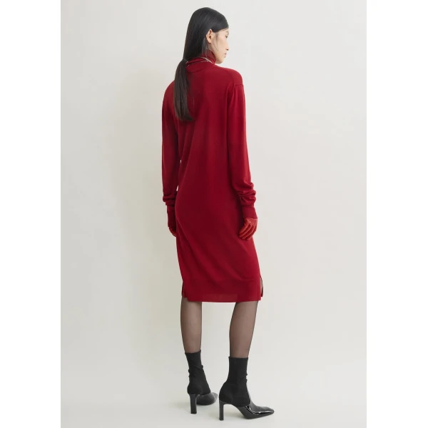 Toteme Turtleneck dress in Red, view 4
