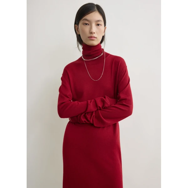 Toteme Turtleneck dress in Red, view 5