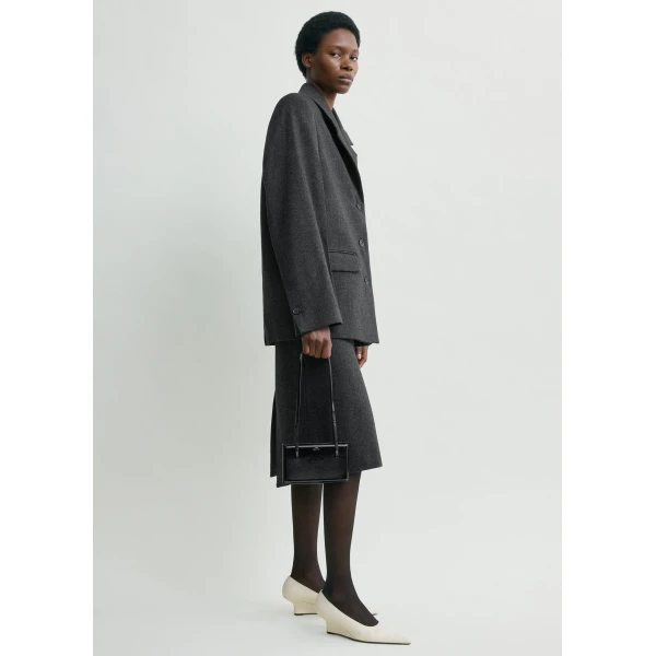 Toteme Twill suit jacket charcoal in Charcoal melange, view 3