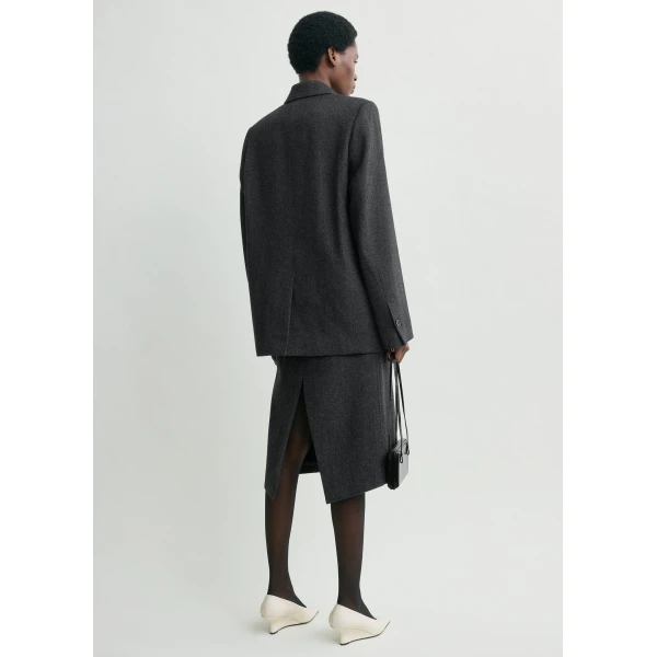 Toteme Twill suit jacket charcoal in Charcoal melange, view 4