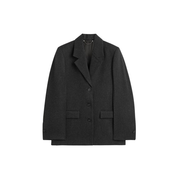 Totême Twill suit jacket charcoal in Charcoal melange - Jackets - Scandinavian Minimalist Luxury at Luxury Shoes 