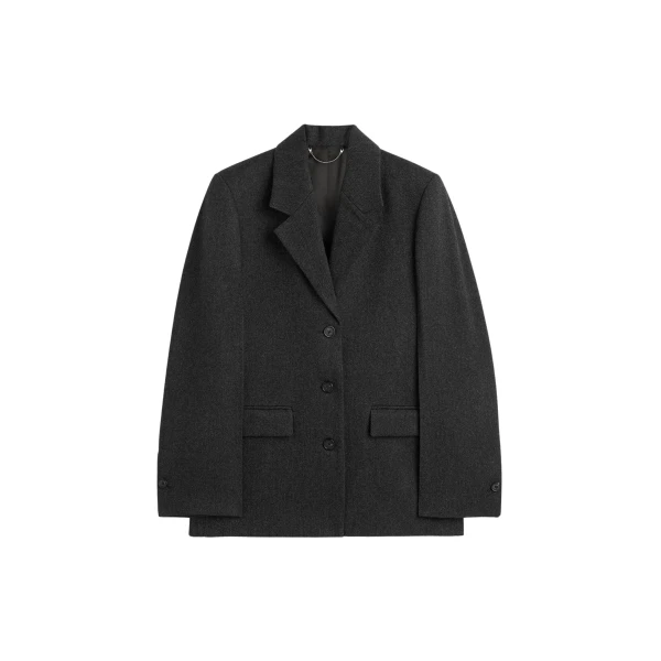 Toteme Twill suit jacket charcoal in Charcoal melange