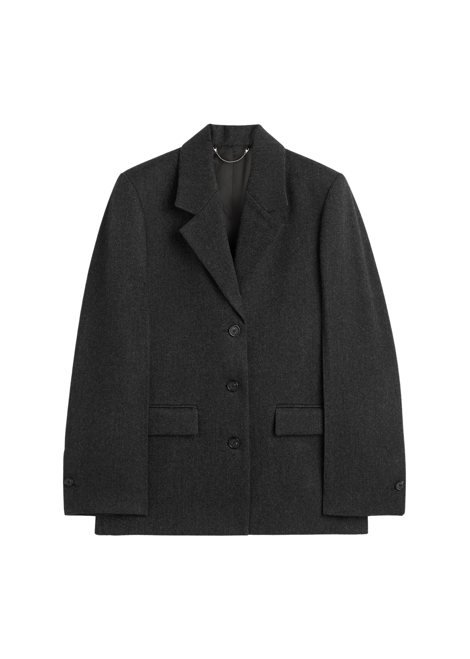 Toteme Twill suit jacket charcoal in Charcoal melange