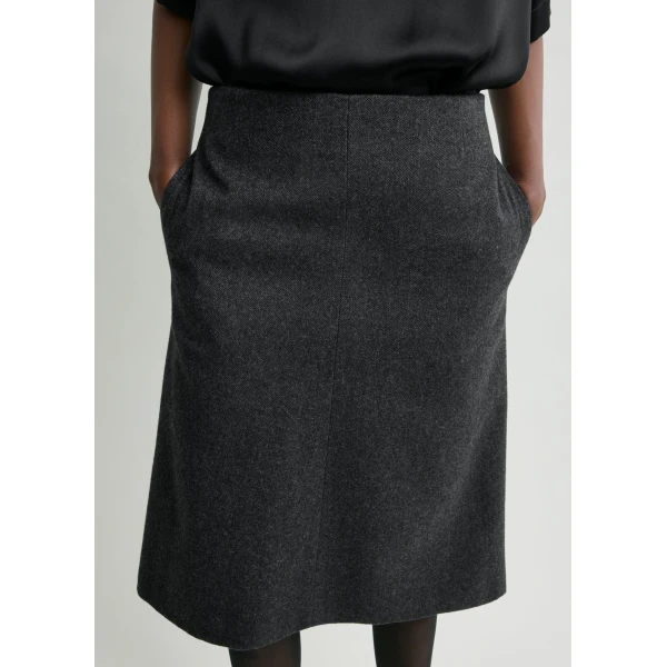 Toteme Twill suit skirt charcoal in Charcoal melange, view 5