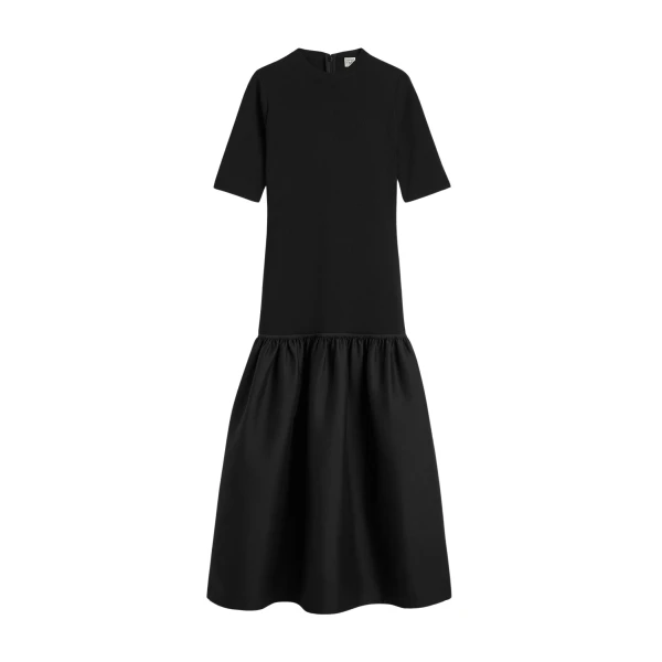 Totême Twinflower tee dress in Black - Dresses - Scandinavian Minimalist Luxury at Luxury Shoes 