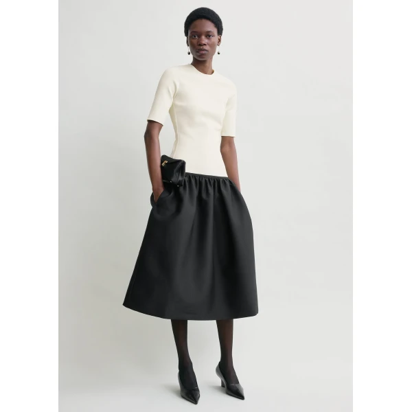 Toteme Twinflower tee dress in Ecru, view 2