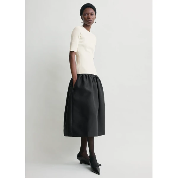 Toteme Twinflower tee dress in Ecru, view 3