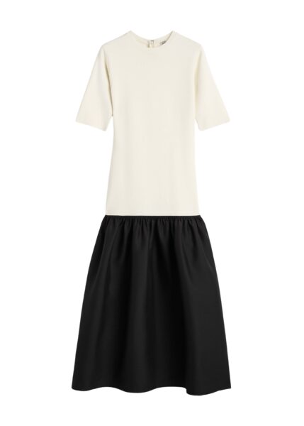 Totême Twinflower tee dress in Ecru - Dresses - Scandinavian Minimalist Luxury at Luxury Shoes 