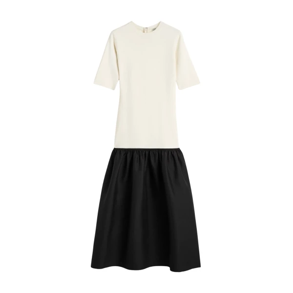 Totême Twinflower tee dress in Ecru - Dresses - Scandinavian Minimalist Luxury at Luxury Shoes 