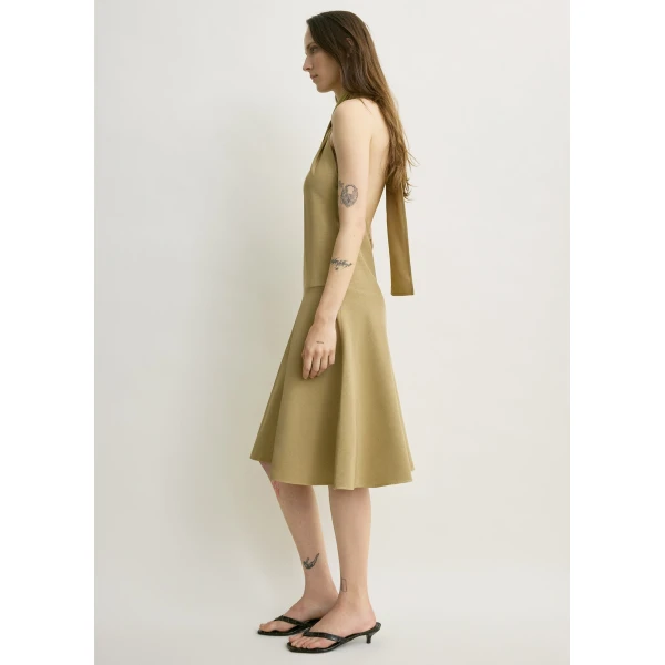 Toteme Twist halter dress in Cumin, view 3
