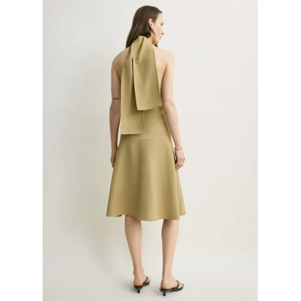 Toteme Twist halter dress in Cumin, view 4