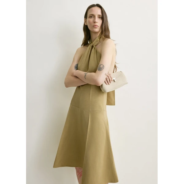 Toteme Twist halter dress in Cumin, view 5