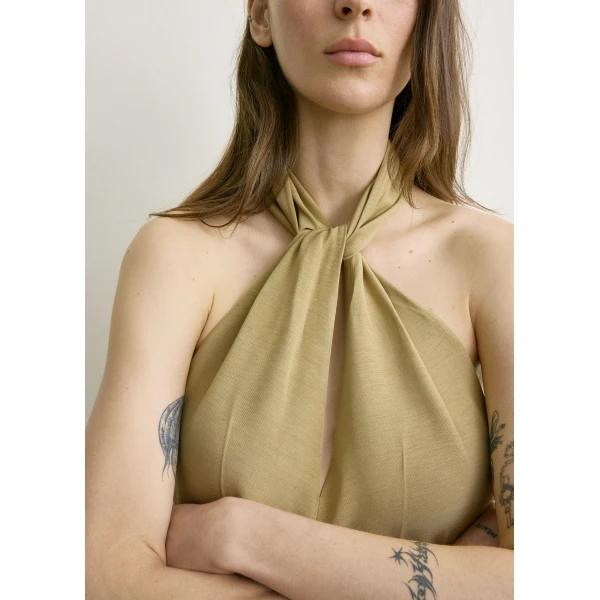 Toteme Twist halter dress in Cumin, view 6