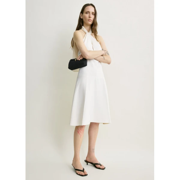 Toteme Twist halter dress in Ecru, view 2