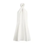 Toteme Twist halter dress in Ecru