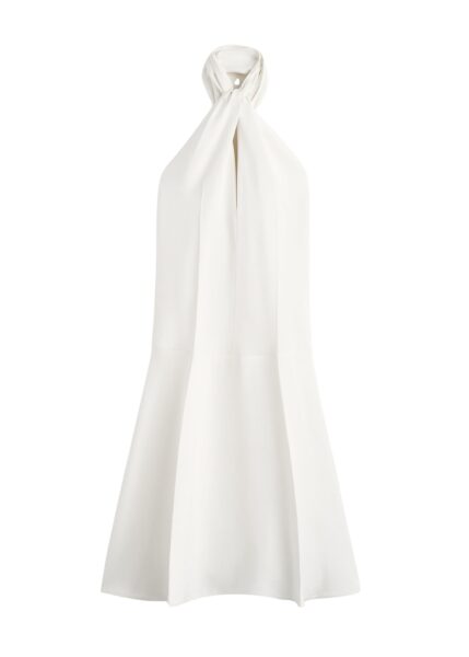 Totême Twist halter dress in Ecru - Dresses - Scandinavian Minimalist Luxury at Luxury Shoes 
