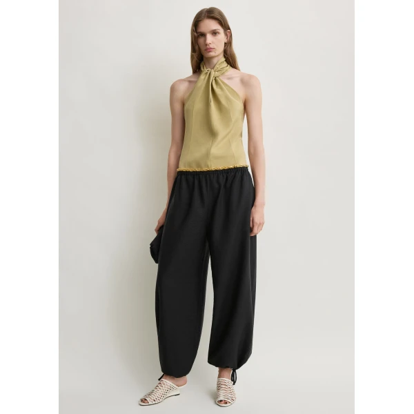 Toteme Twist halter top in Cumin, view 2