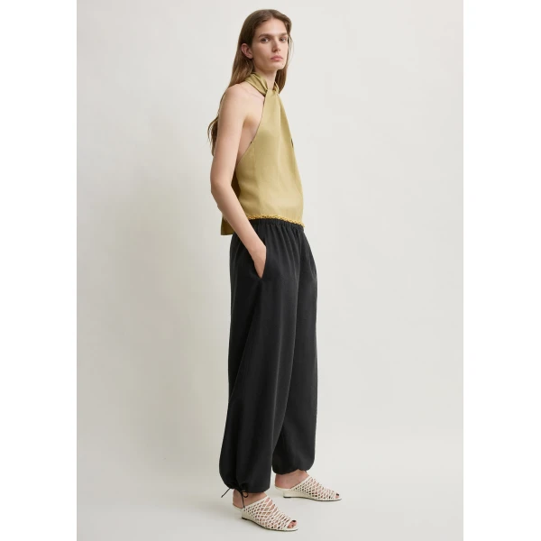 Toteme Twist halter top in Cumin, view 3