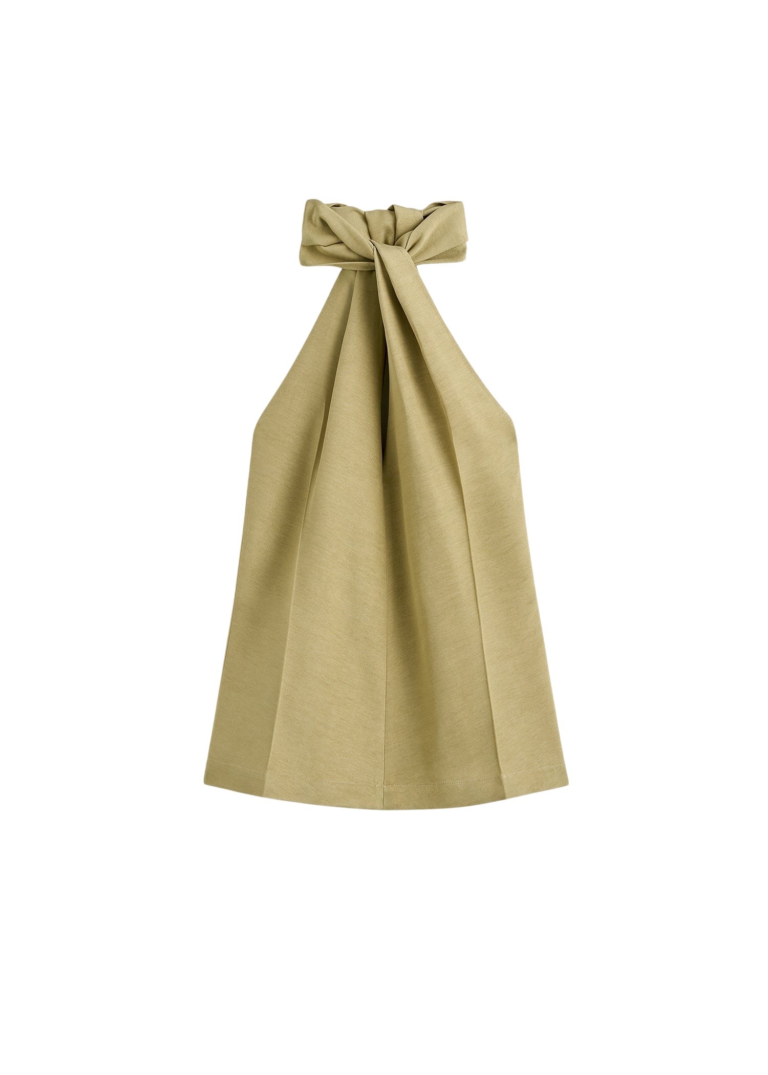 Totême Twist halter top in Cumin - Tops - Scandinavian Minimalist Luxury at Luxury Shoes 