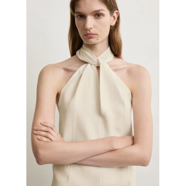 Toteme Twist halter top in Ecru, view 5