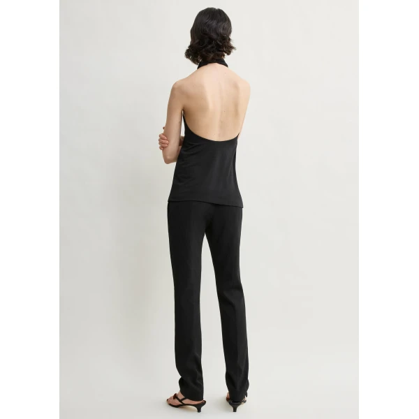 Toteme Twisted jersey halter top in Black, view 4