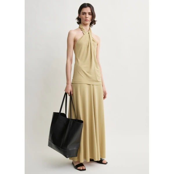 Toteme Twisted jersey halter top in Chai, view 2