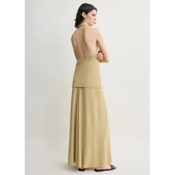 Toteme Twisted jersey halter top in Chai, view 4