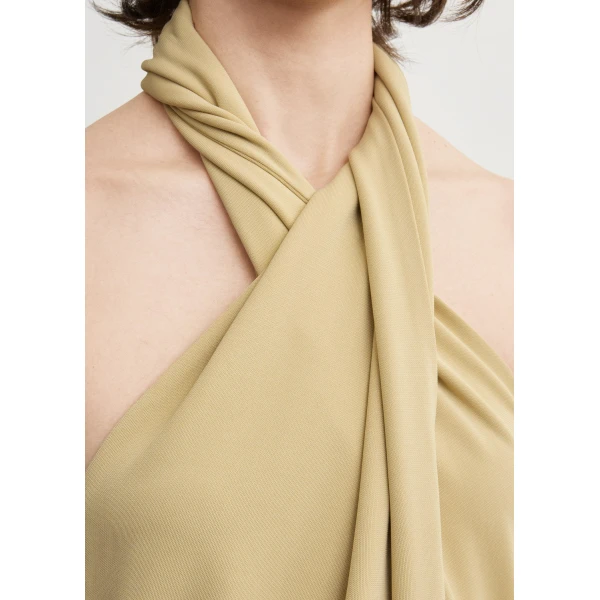 Toteme Twisted jersey halter top in Chai, view 6