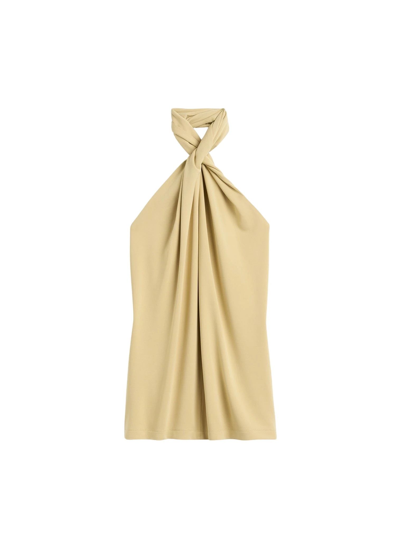 Toteme Twisted jersey halter top in Chai