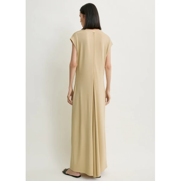 Toteme V-neck jersey dress in Chai, view 4