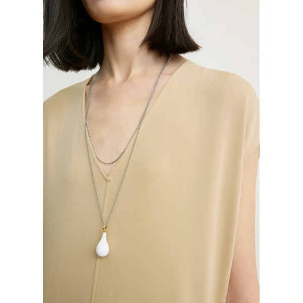 Toteme V-neck jersey dress in Chai, view 5