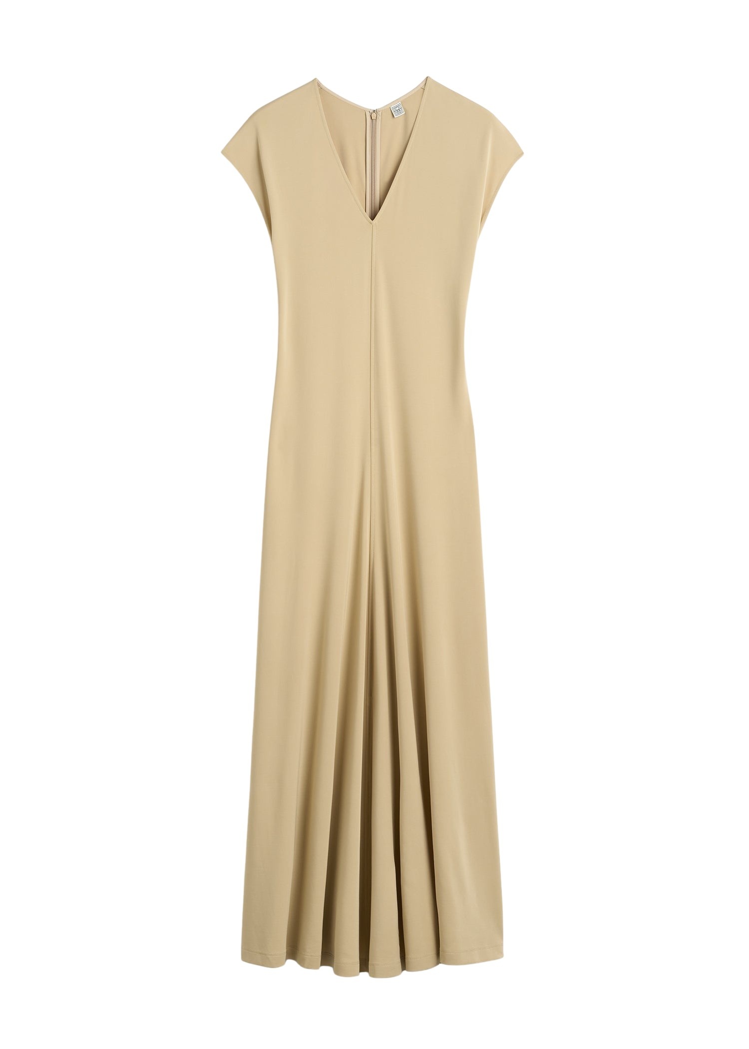 Totême V-neck jersey dress in Chai - Dresses - Scandinavian Minimalist Luxury at Luxury Shoes 