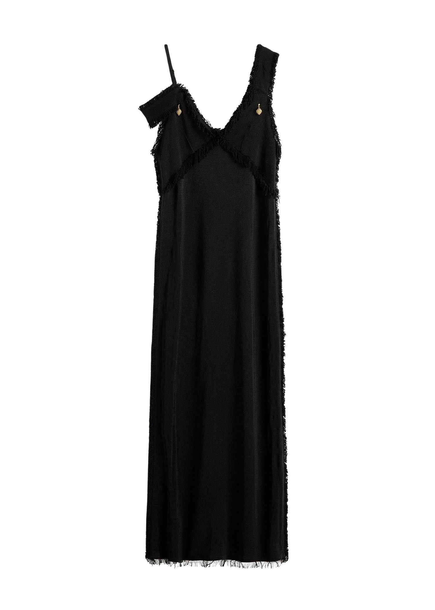 Totême V-neck raw slip dress in Black - Dresses - Scandinavian Minimalist Luxury at Luxury Shoes 