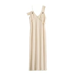 Toteme V-neck raw slip dress in Stone