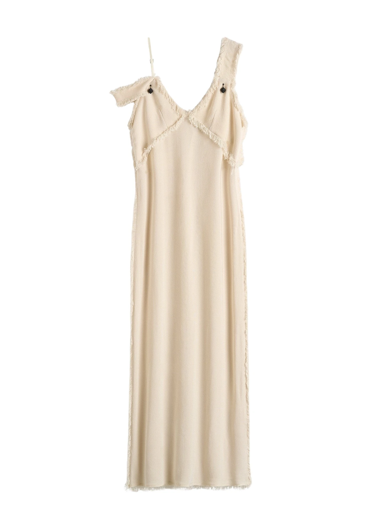 Toteme V-neck raw slip dress in Stone