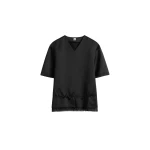 Toteme V-neck satin pullover in Black Top