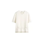 Toteme V-neck satin pullover in White Top