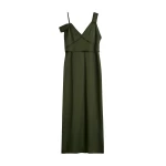 Toteme V-neck slip dress in Bottle green