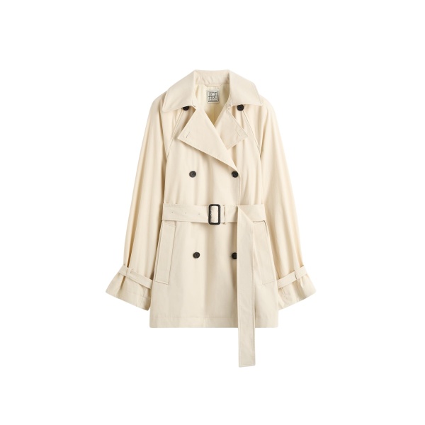 Totême Washed cotton trench in Stone - Coats - Scandinavian Minimalist Luxury at Luxury Shoes 