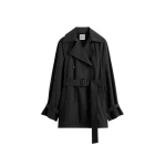Toteme Washed cotton trench in Washed black Coat