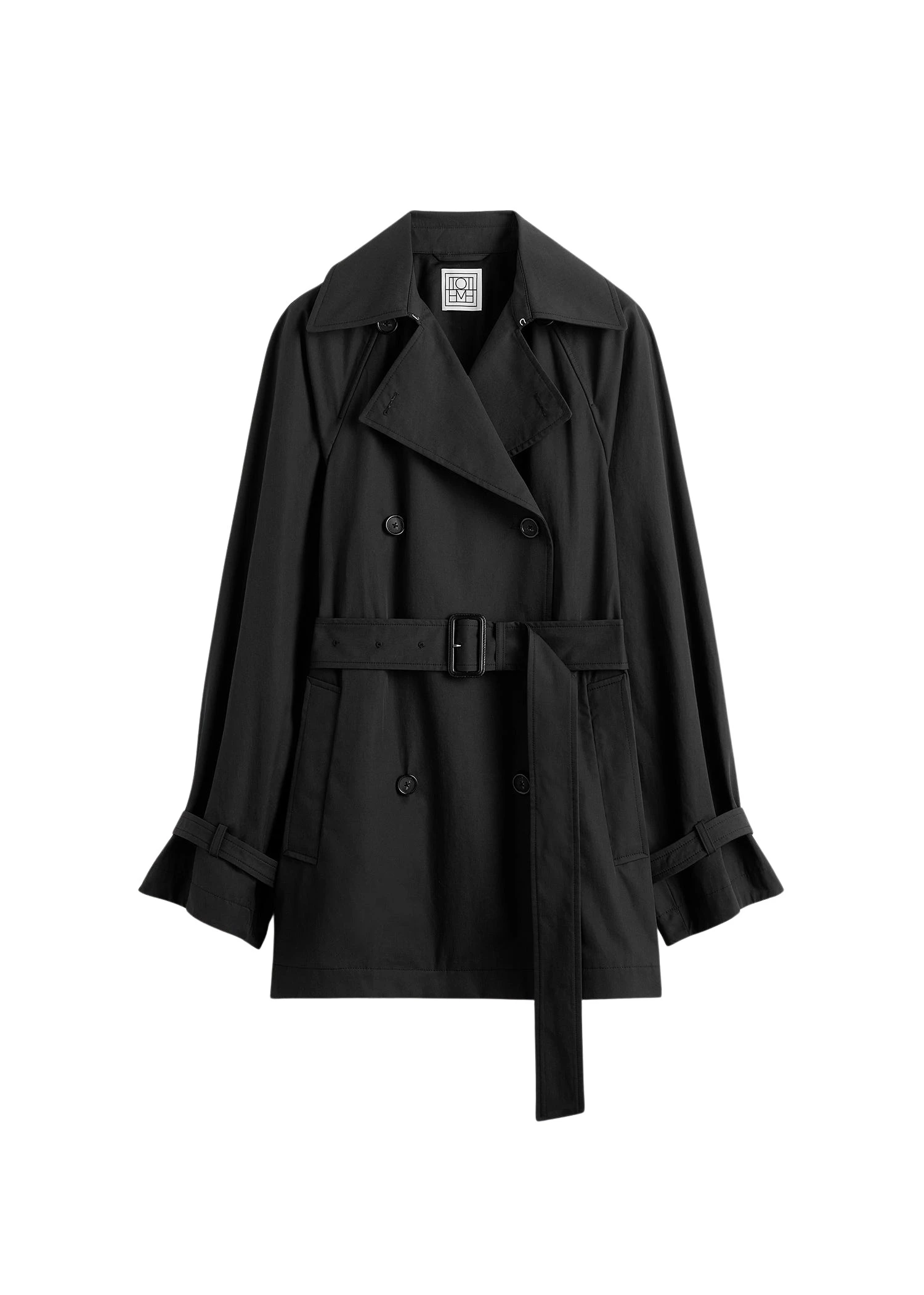Toteme Washed cotton trench in Washed black Coat