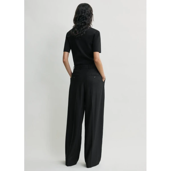 Toteme Wide flannel trousers in Black, view 4
