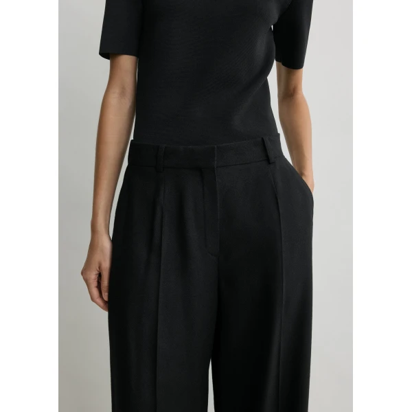 Toteme Wide flannel trousers in Black, view 5