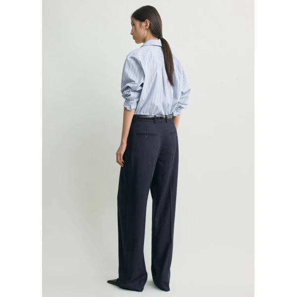 Toteme Wide flannel trousers in Navy, view 4