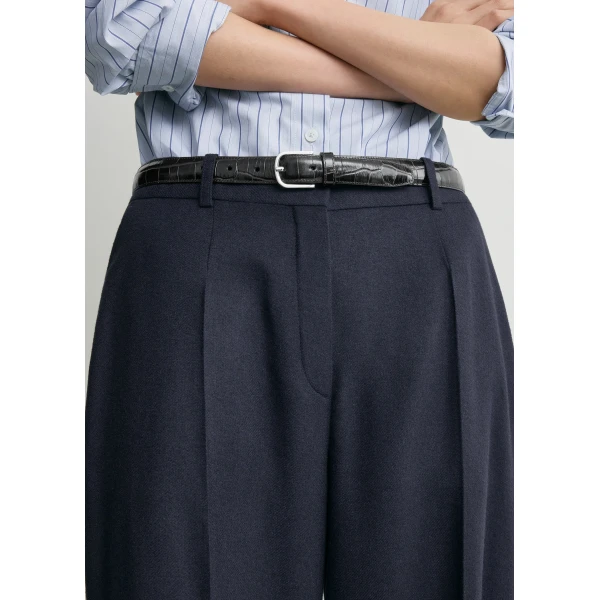 Toteme Wide flannel trousers in Navy, view 5