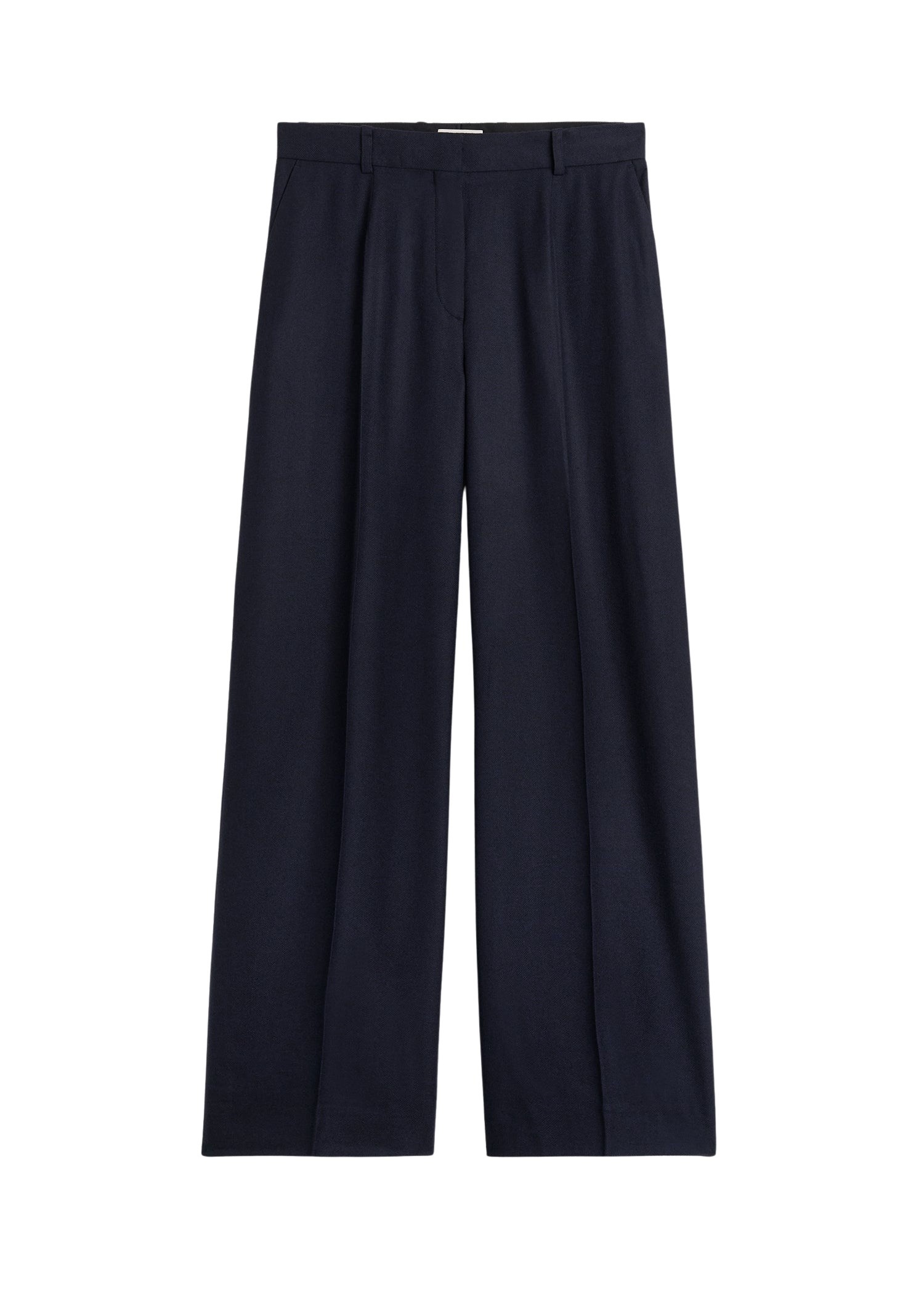 Totême Wide flannel trousers in Navy - Pants - Scandinavian Minimalist Luxury at Luxury Shoes 