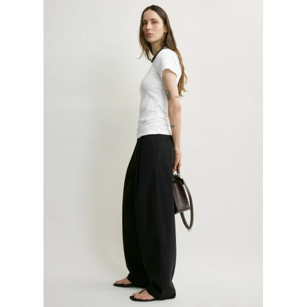 Toteme Wide-ribbed v-neck tee in Optic white Top, view 2