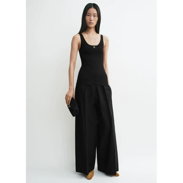Toteme Wide summer trousers in Black, view 2