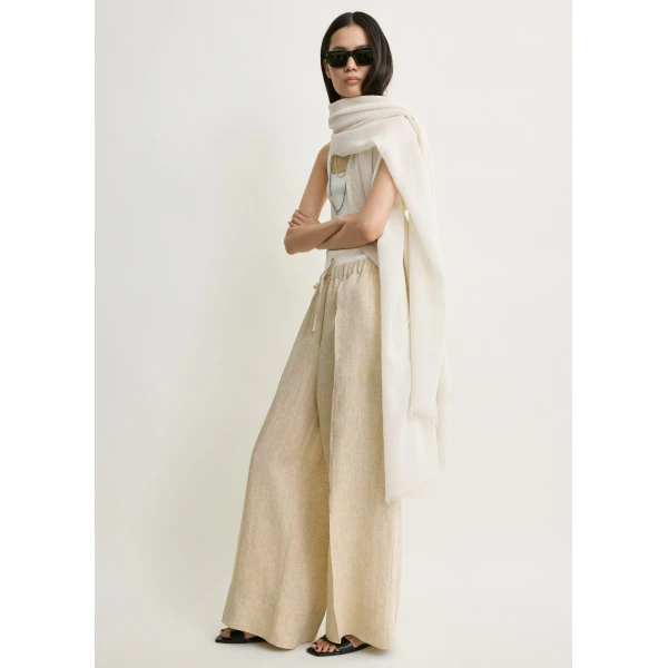 Toteme Wide summer trousers in Natural, view 3