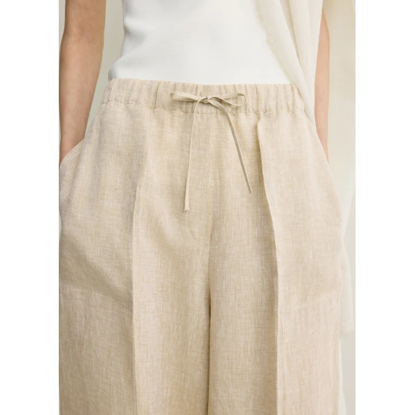 Toteme Wide summer trousers in Natural, view 6